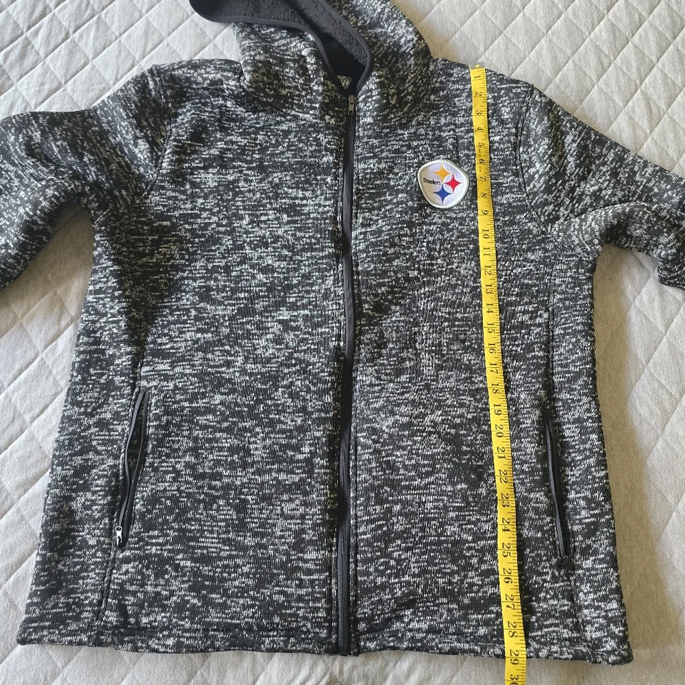 NFL Pittsburgh Steelers Marled Full Zip Hoodie Size XL